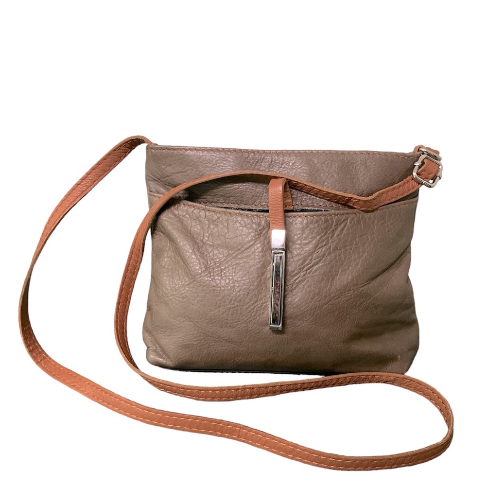 Borgonicchio Leather Crossbody Bag Purse Borse In Pelle Brown Tan